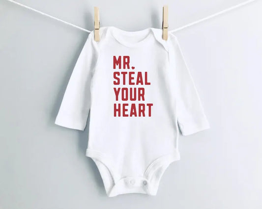 Mr. Steal your Heart Valentines Day Bodysuit