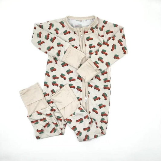 Big Red Truck  Bamboo Romper