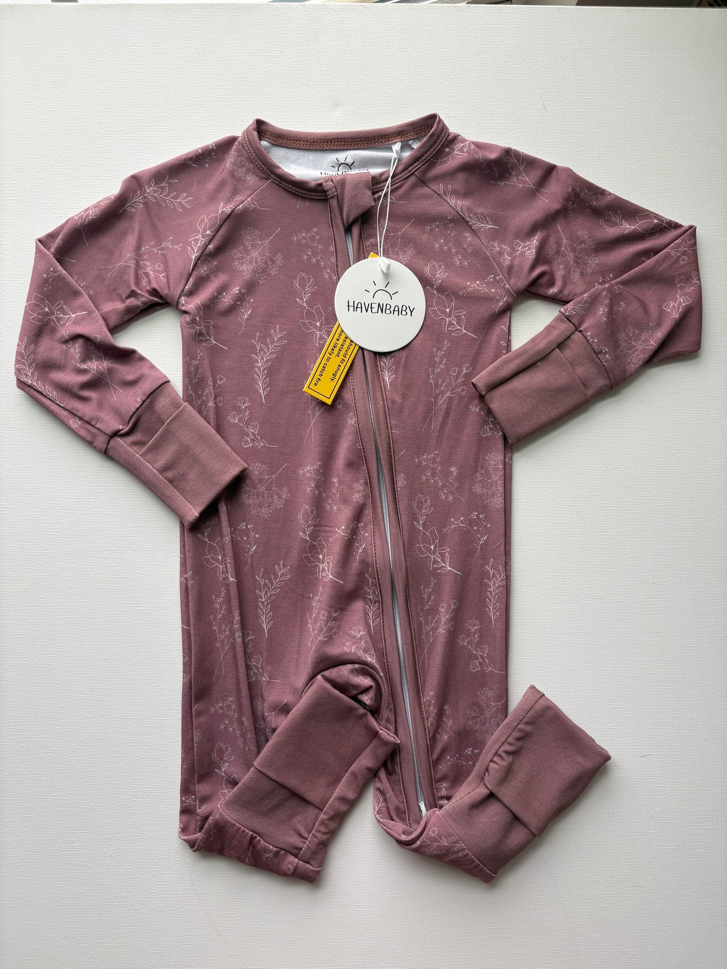 Mauve Flower Bamboo Romper