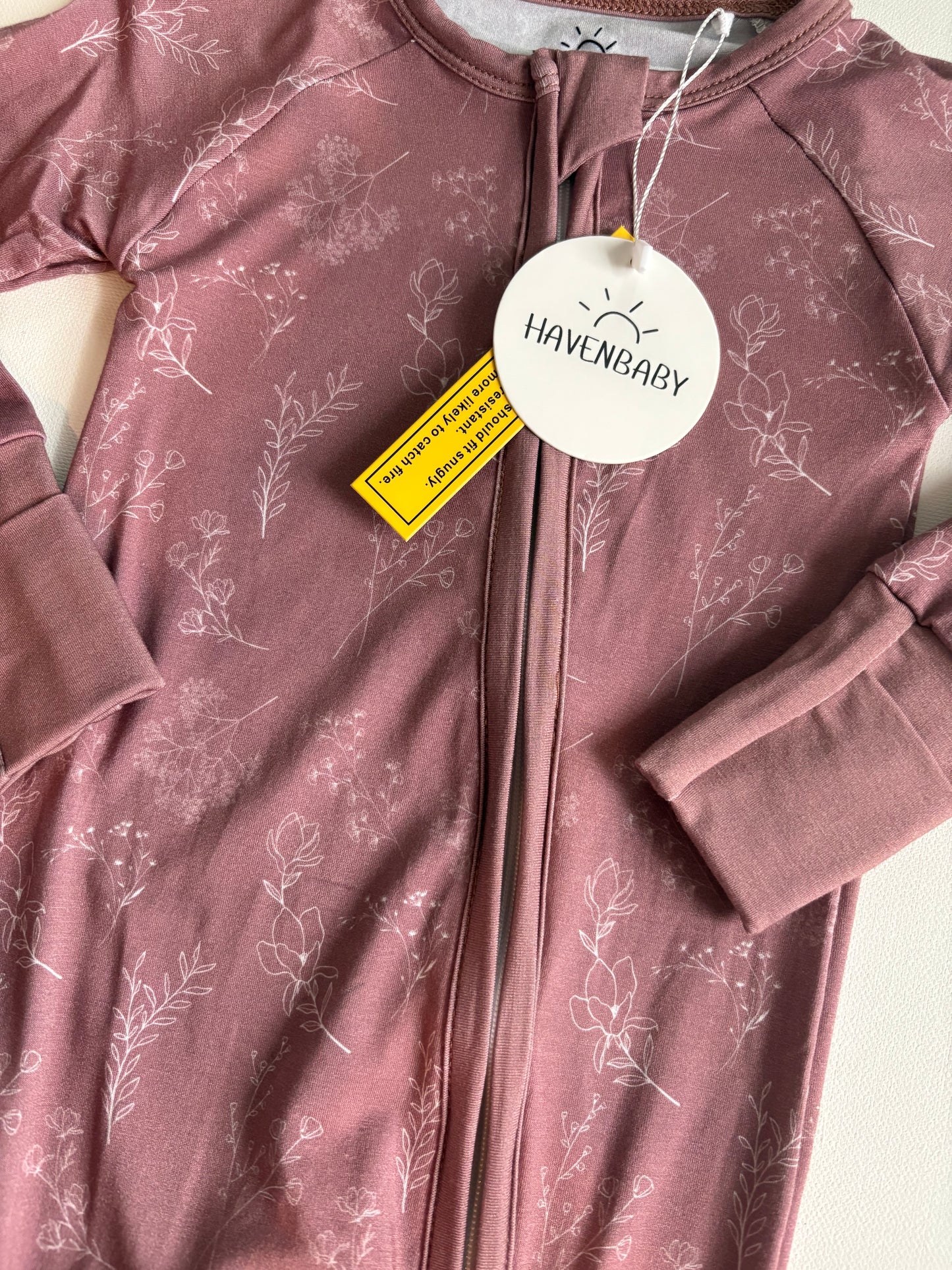 Mauve Flower Bamboo Romper