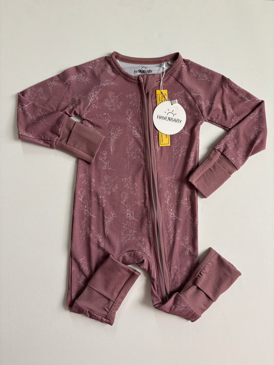 Mauve Flower Bamboo Romper