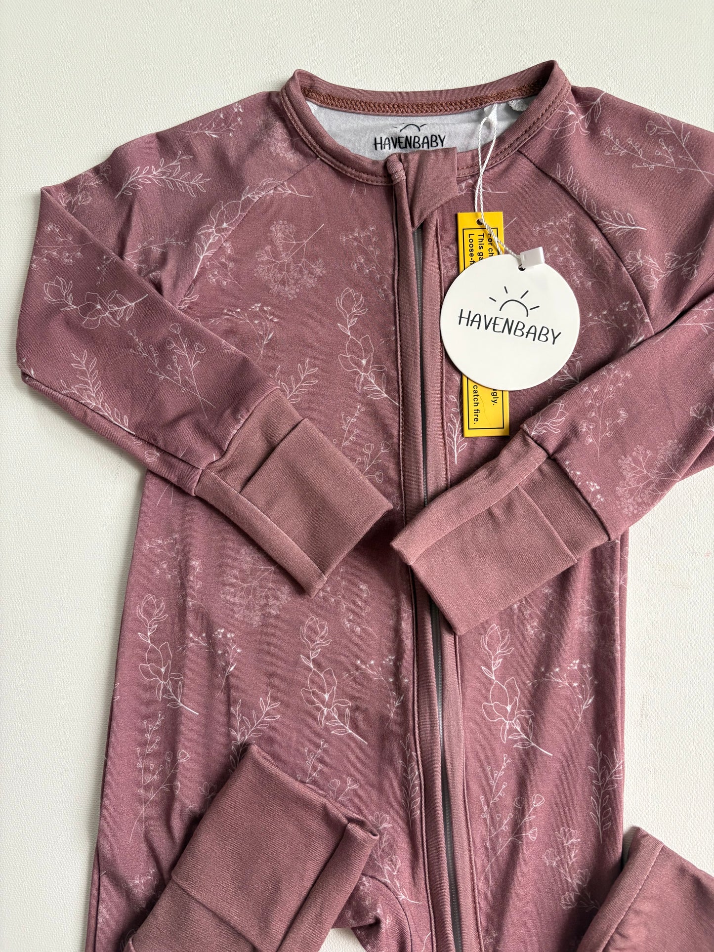 Mauve Flower Bamboo Romper
