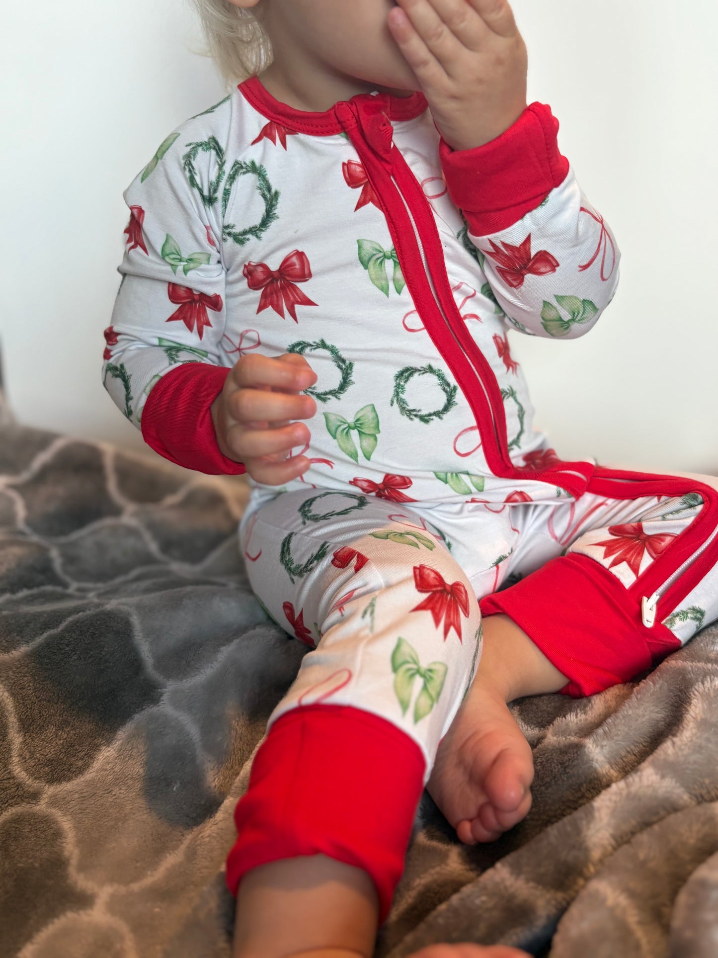 A Bowy Christmas Bamboo Romper