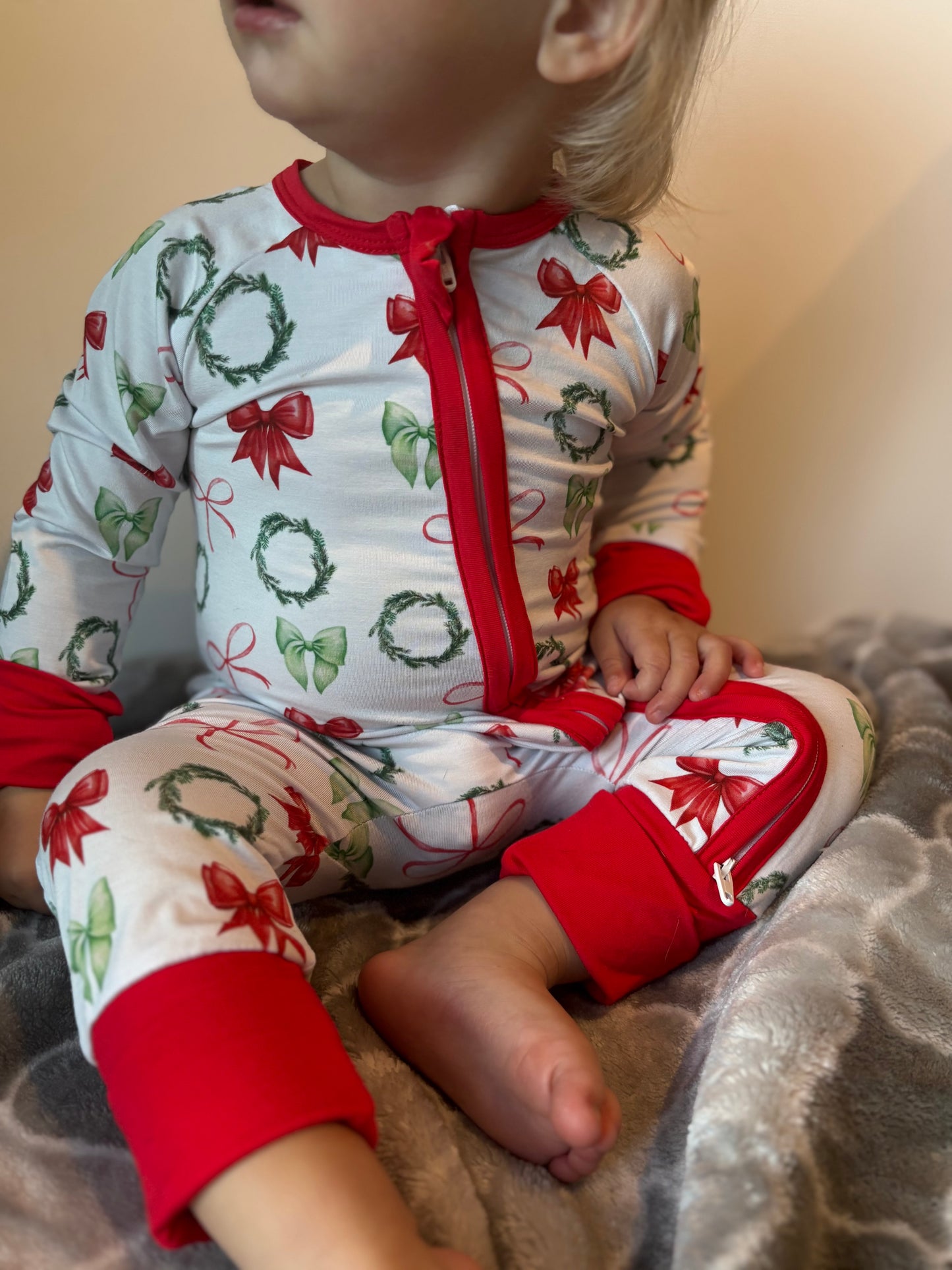A Bowy Christmas Bamboo Romper