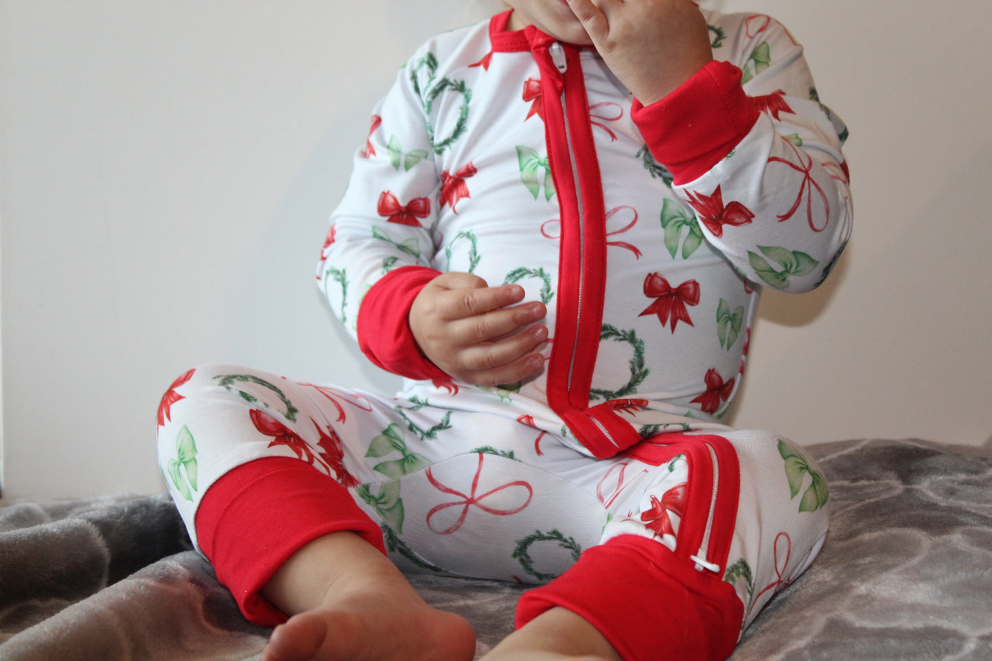 A Bowy Christmas Bamboo Romper