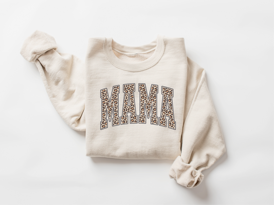 Mama Sweatshirt, Cheetah Mom Crewneck or T-shirt